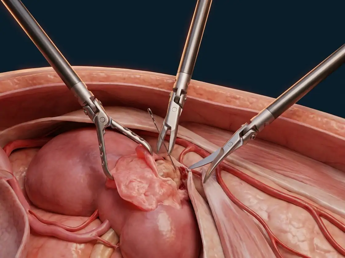 Ilustração — Cirurgia para Câncer de Rim