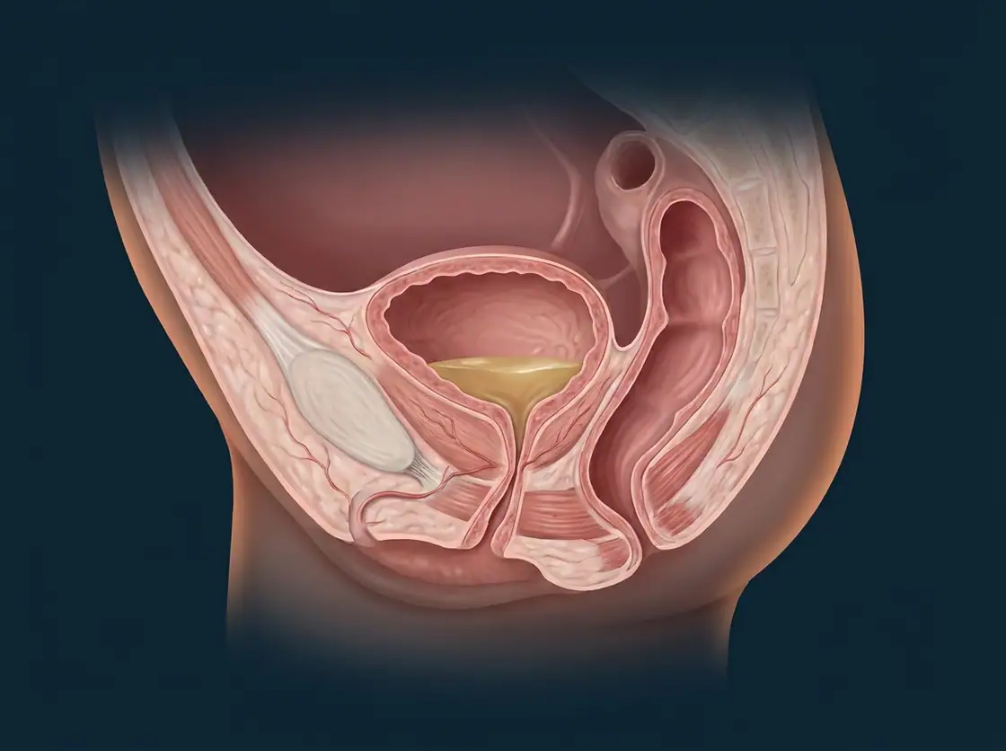 Ilustração anatômica — Disfunções Miccionais Femininas