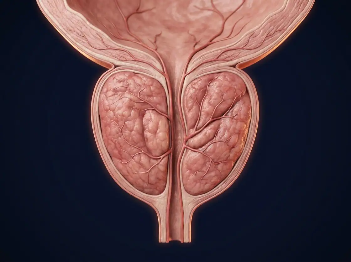 Ilustração anatômica — Hiperplasia Prostática Benigna (HPB)
