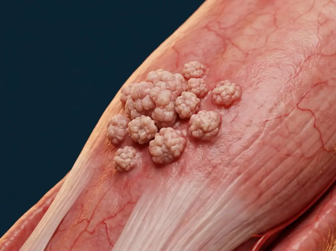 Ilustração anatômica — HPV em Homens