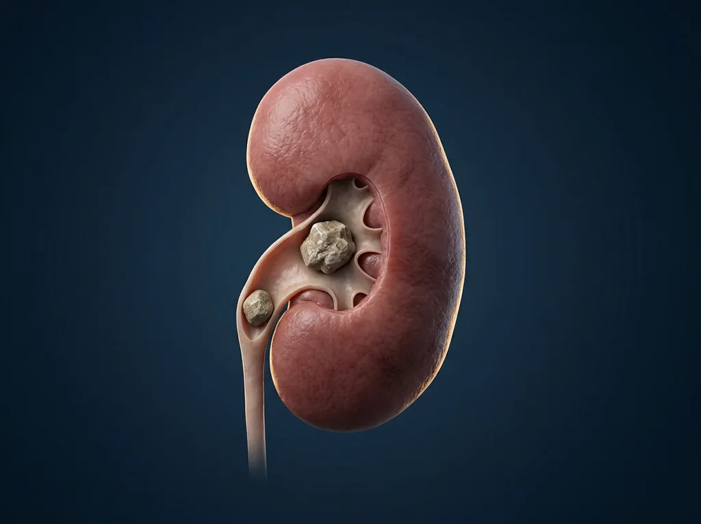 Ilustração anatômica — Ureterolitíase (Cálculos no Ureter)